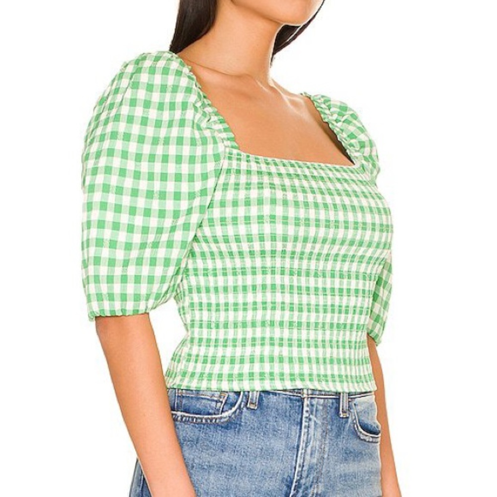 BB Dakota by Steve Madden | Keys To The Gingham Topgreen - Basil - Picture 2 of 6